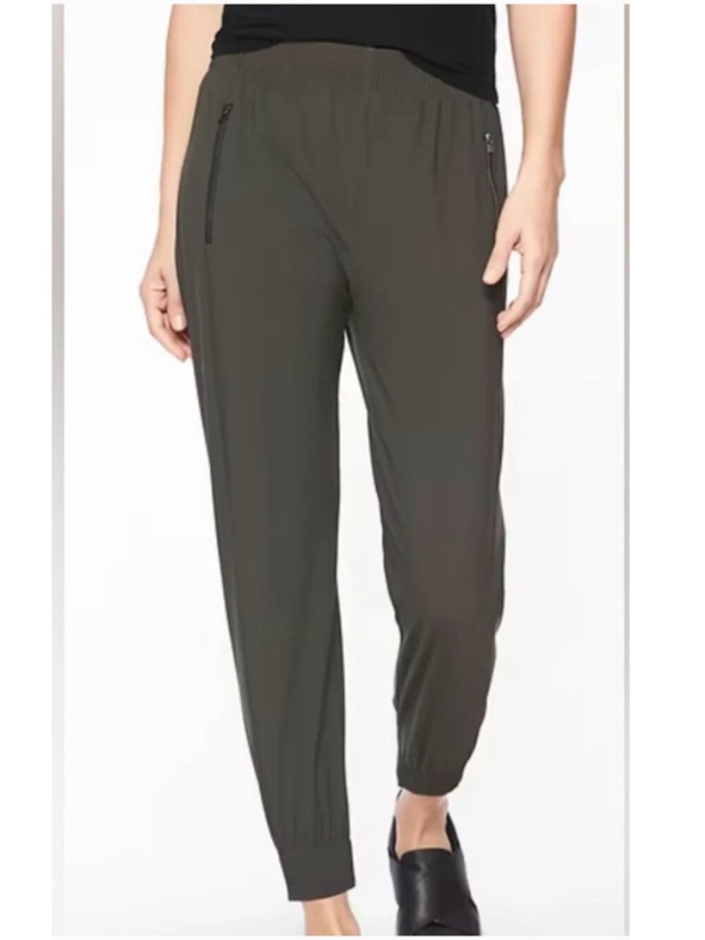 EUC Athleta Cosmic Jogger Arbor Olive‎ Green Gray Women's Medium Tall Athleisure